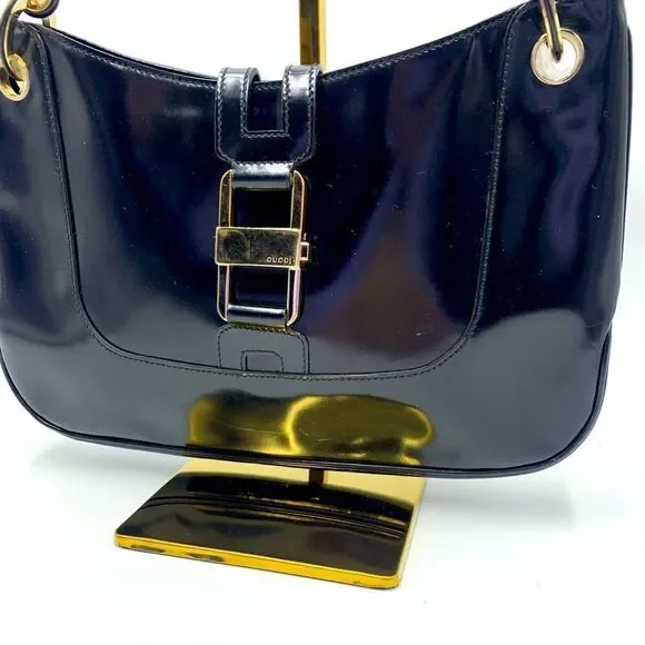 Auth Vtg GUCCI Black Patent Leather Jackie Bag - Picture 2 of 16